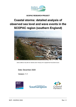 Coastal Storms: Detailed Analysis of Observed Sea Level and Wave Events in the SCOPAC Region (Southern England)