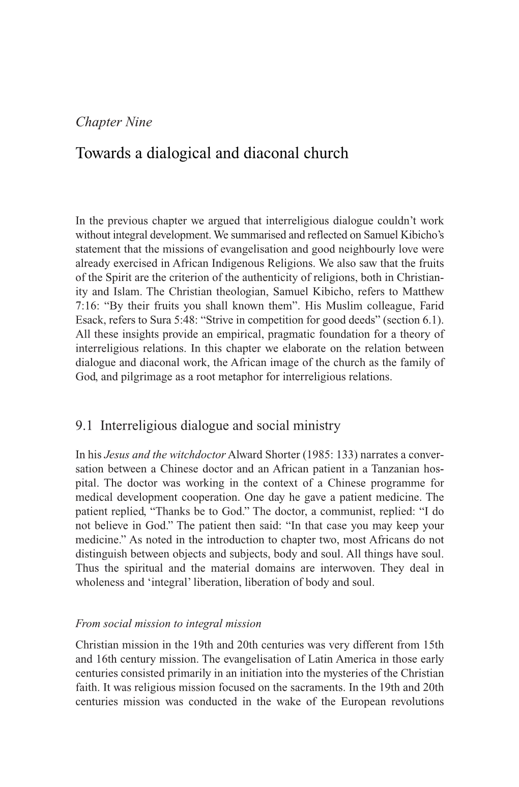 Towards a Dialogical and Diaconal Church