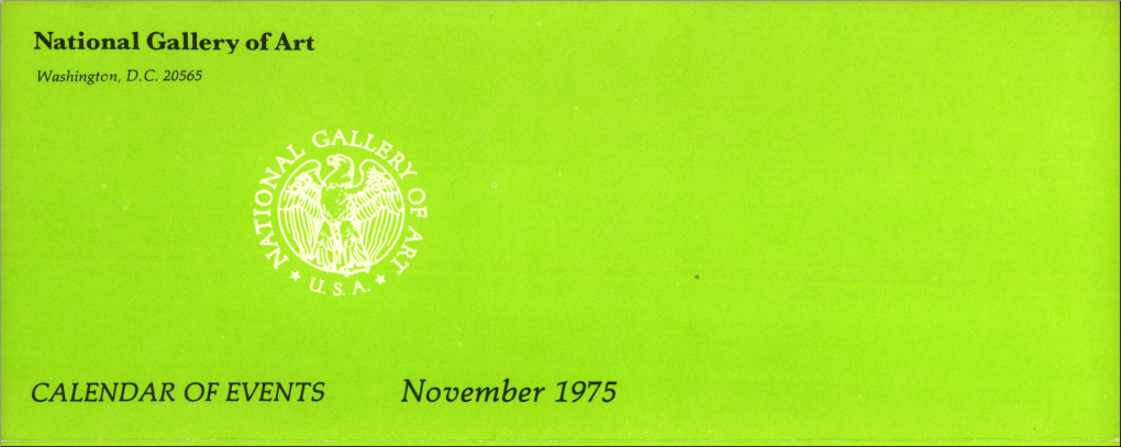 November 1975 National Gallery of Art November 1975