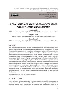 A Comparison of Back-End Frameworks for Web