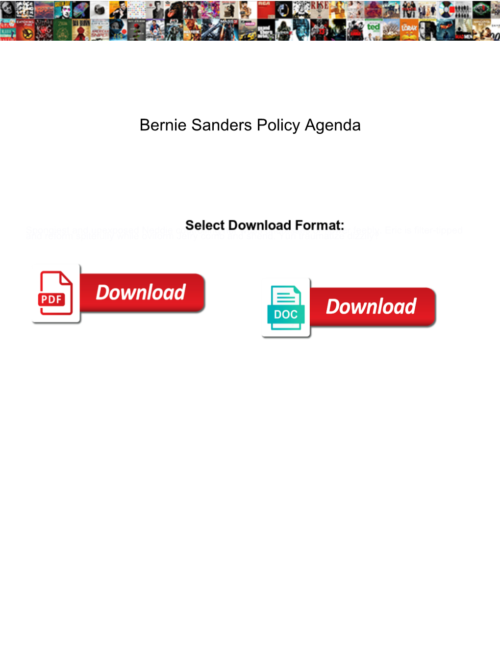 Bernie Sanders Policy Agenda