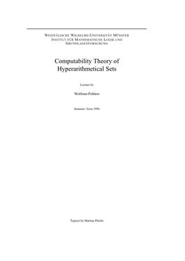 Computability Theory of Hyperarithmetical Sets