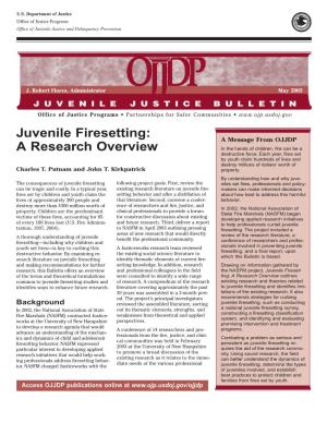 Juvenile Firesetting: a Research Overview