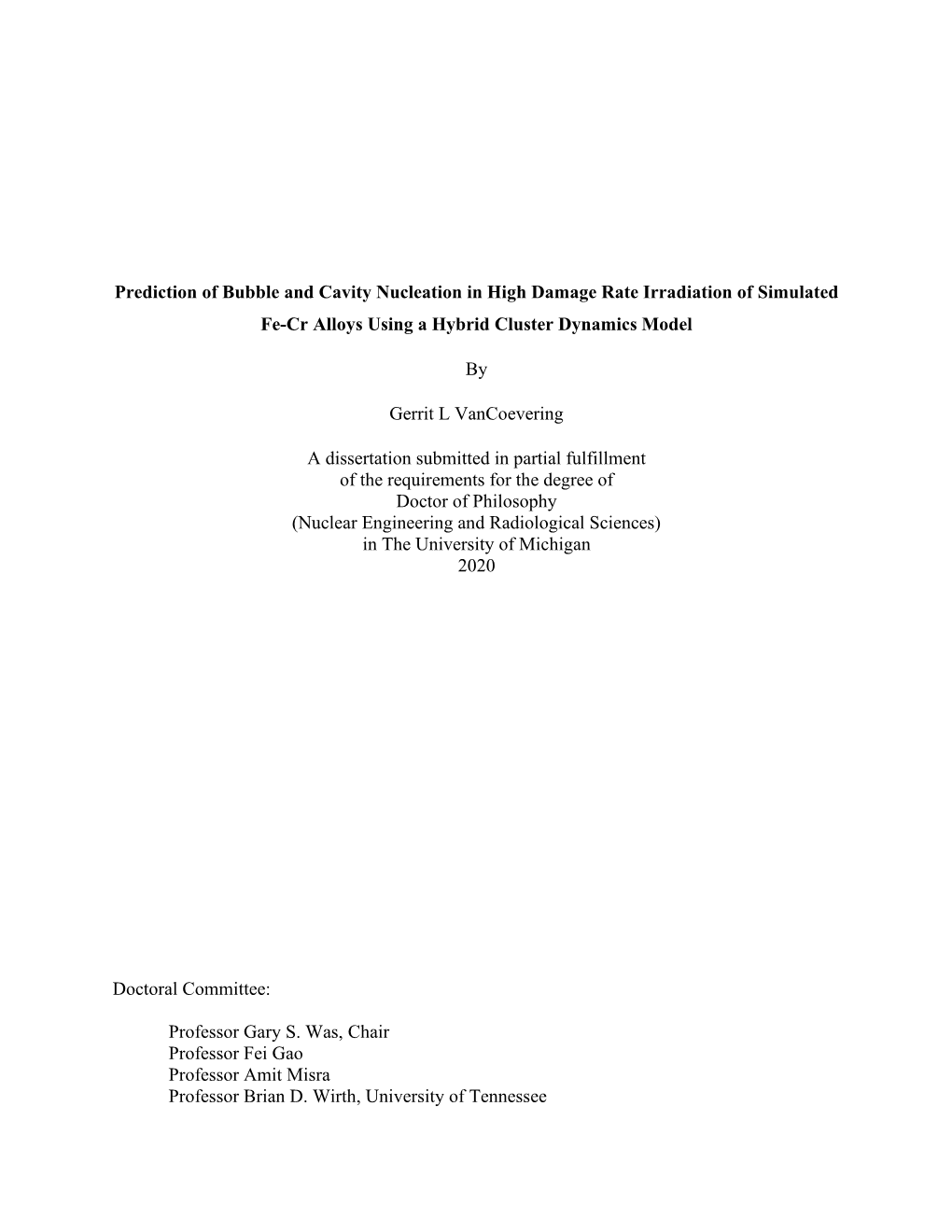 Prediction of Bubble and Cavity Nucleation in High Damage Rate Irradiation of Simulated Fe-Cr Alloys Using a Hybrid Cluster Dynamics Model