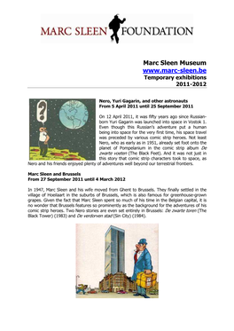 Marc Sleen Museum Temporary Exhibitions 2011-2012