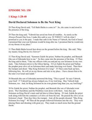 150-Solomon Became King