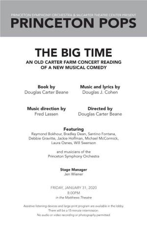 The Big Time an Old Carter Farm Concert Reading of a New Musical Comedy