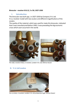 Binocular-Revolver 8 & 12,5 X 50; 1927-1930