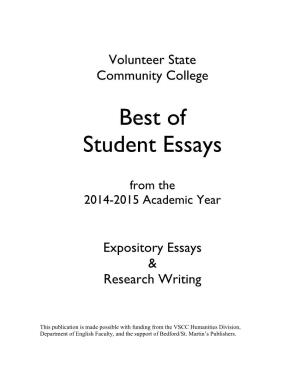 Best of Student Essays