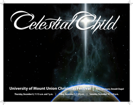 University of Mount Union Christmas Festival | Myers Sanctuary, Dewald Chapel Thursday, December 8, 11:15 A.M