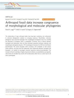 Arthropod Fossil Data Increase Congruence of Morphological and Molecular Phylogenies