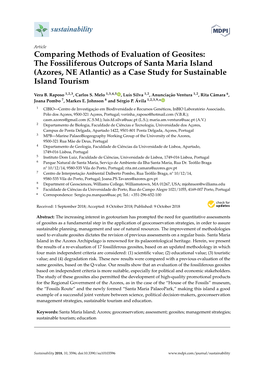 Comparing Methods of Evaluation of Geosites: the Fossiliferous Outcrops of Santa Maria Island (Azores, NE Atlantic) As a Case Study for Sustainable Island Tourism