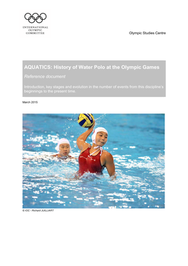 AQUATICS: History of Water Polo at the Olympic Games Reference Document