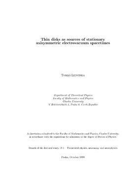 Thin Disks As Sources of Stationary Axisymmetric Electrovacuum