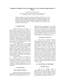 Emulation of Amplifier Overdrive Through the Use of the Nonlinear Output Response of Diodes