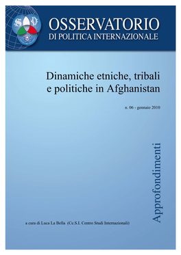 Dinamiche Etniche, Tribali E Politiche in Afghanistan