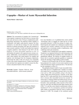 Copeptin—Marker of Acute Myocardial Infarction