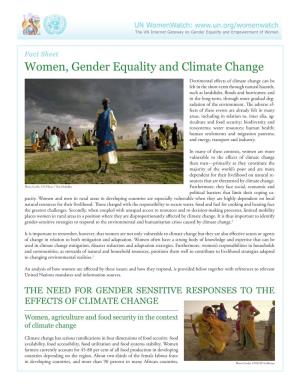 Women, Gender Equality and Climate Change