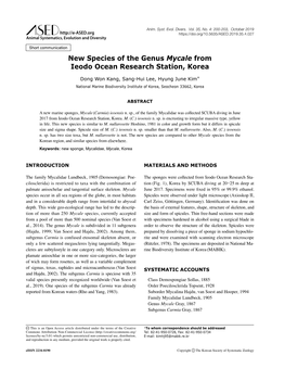 New Species of the Genus Mycale from Ieodo Ocean Research Station, Korea