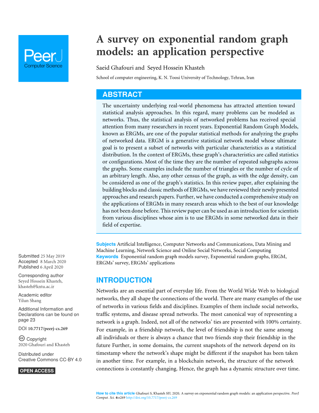 A Survey on Exponential Random Graph Models: an Application Perspective