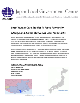 Local Japan: Case Studies in Place Promotion Manga and Anime Statues As Local Landmarks