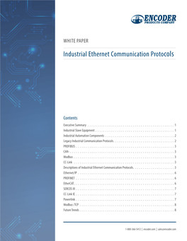 Industrial Ethernet Communication Protocols