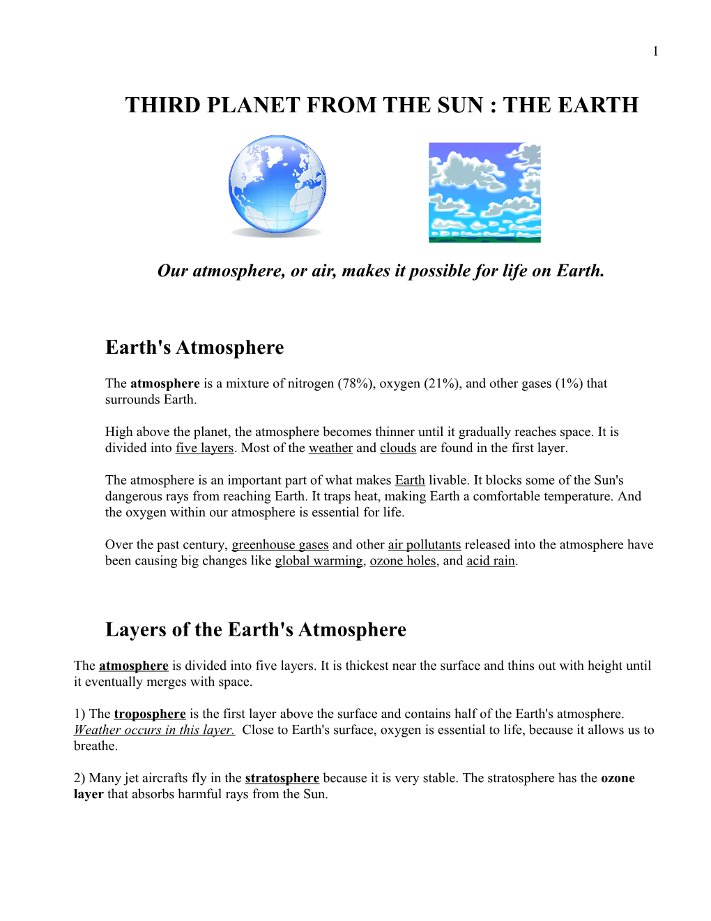 Third Planet from the Sun : the Earth