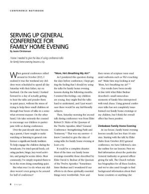 SERVING up GENERAL CONFERENCE for FAMILY HOME EVENING by Jessie Christensen