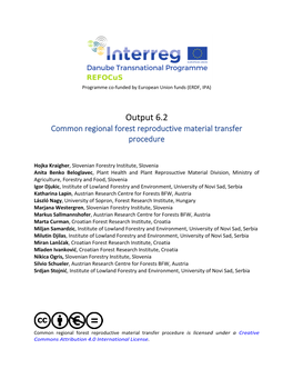 Output O6.2 Common Regional Forest