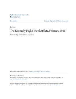 The Kentucky High School Athlete, February 1946 Kentucky High School Athletic Association