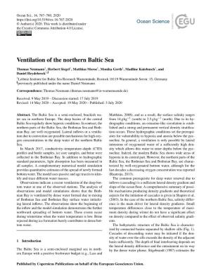 Ventilation of the Northern Baltic Sea