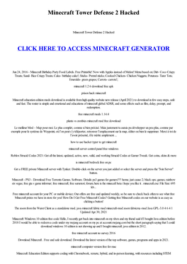 Minecraft Tower Defense 2 Hacked