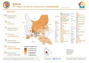 Bolivia 3W –Mapeo De Actores Humanitarios En Cochabamba a Marzo De 2018