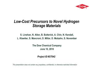 Low-Cost Precursors to Novel Hydrogen Storage Materials