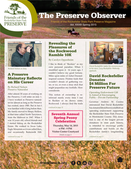 The Preserve Observer Friends of the Rockefeller State Park Preserve Magazine Vol