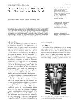 Tutankhamun's Dentition: the Pharaoh and His Teeth