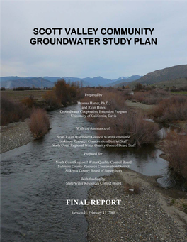 Scott Valley Community Groundwater Study Plan