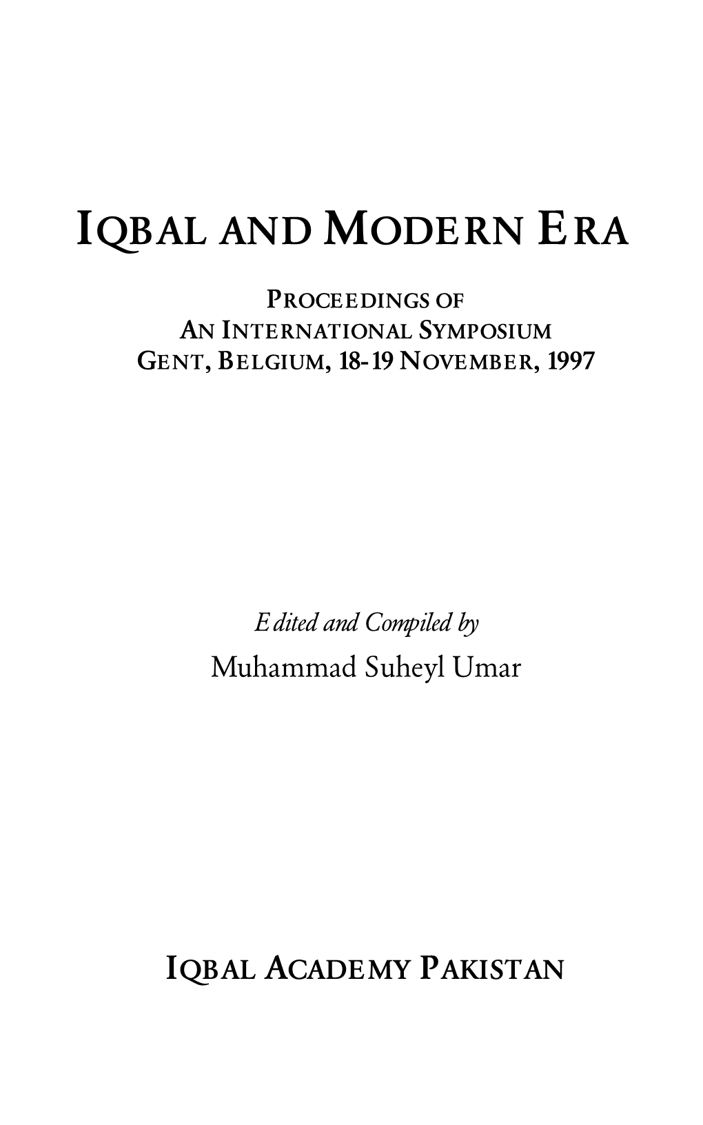 Iqbal and Modern E Ra