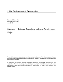 Initial Environmental Examination