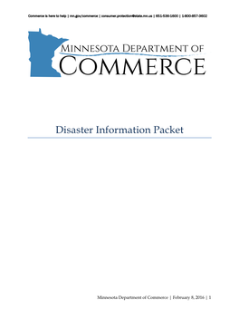 Disaster Information Packet
