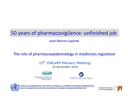 50 Years of Pharmacovigilance: Unfinished Job Joan-Ramon Laporte