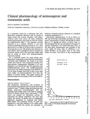 Clinical Pharmacology of Aminocaproic and Tranexamic Acids