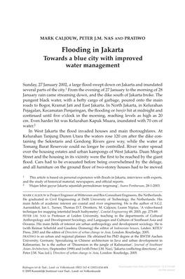 Flooding in Jakarta Towards a Blue City with Improved Water Management