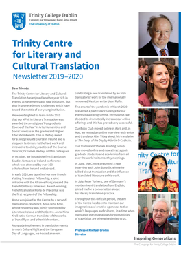 Trinity Centre for Literary and Cultural Translation Newsletter 2019–2020