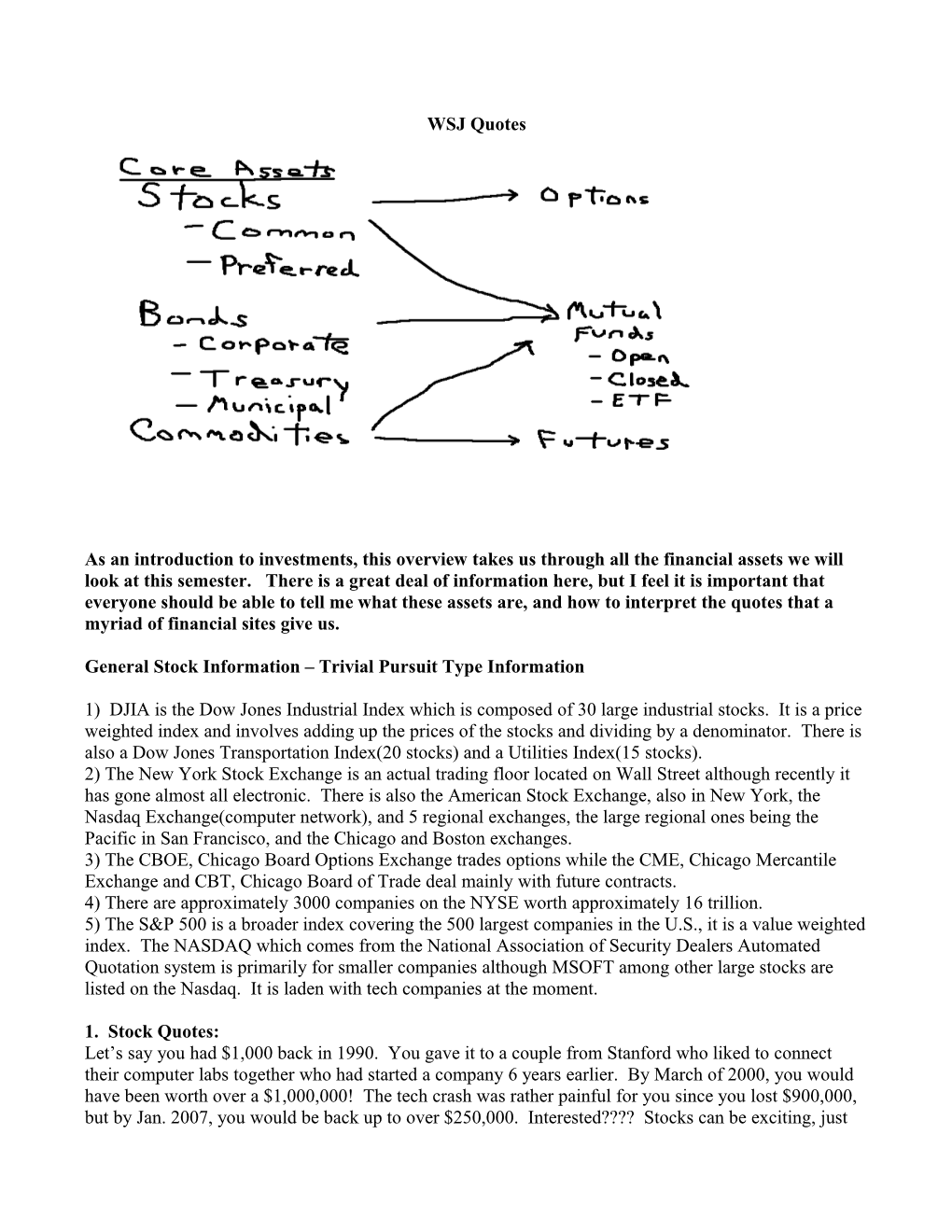 Some Finance Notes