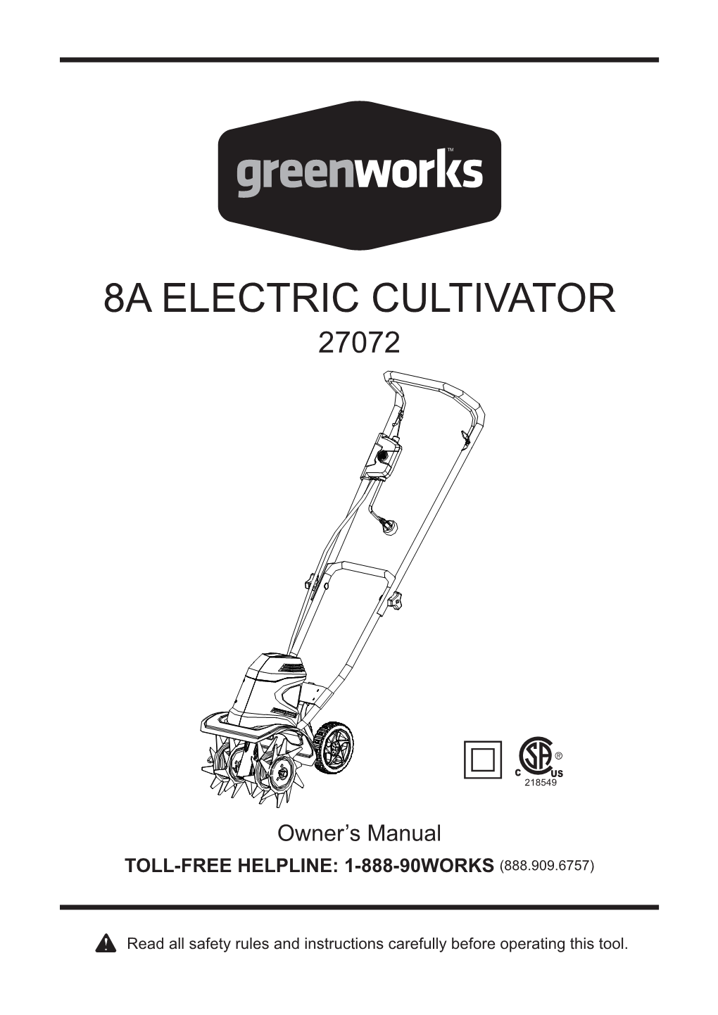 8A Electric Cultivator 27072