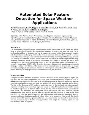 Automated Solar Feature Detection for Space Weather Applications