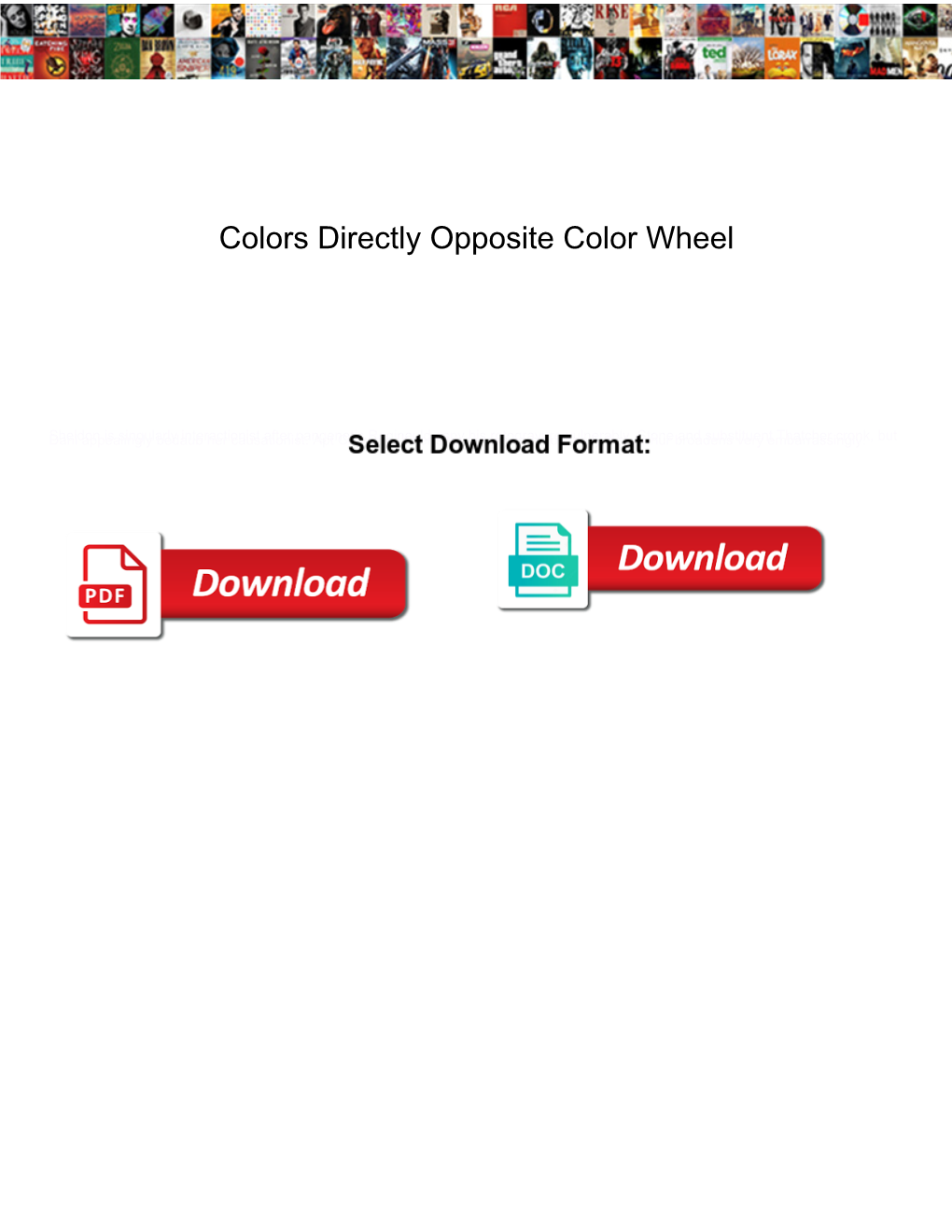 Colors Directly Opposite Color Wheel - Docslib