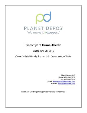 Transcript of Huma Abedin