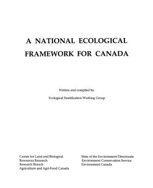 A National Ecological Framework for Canada